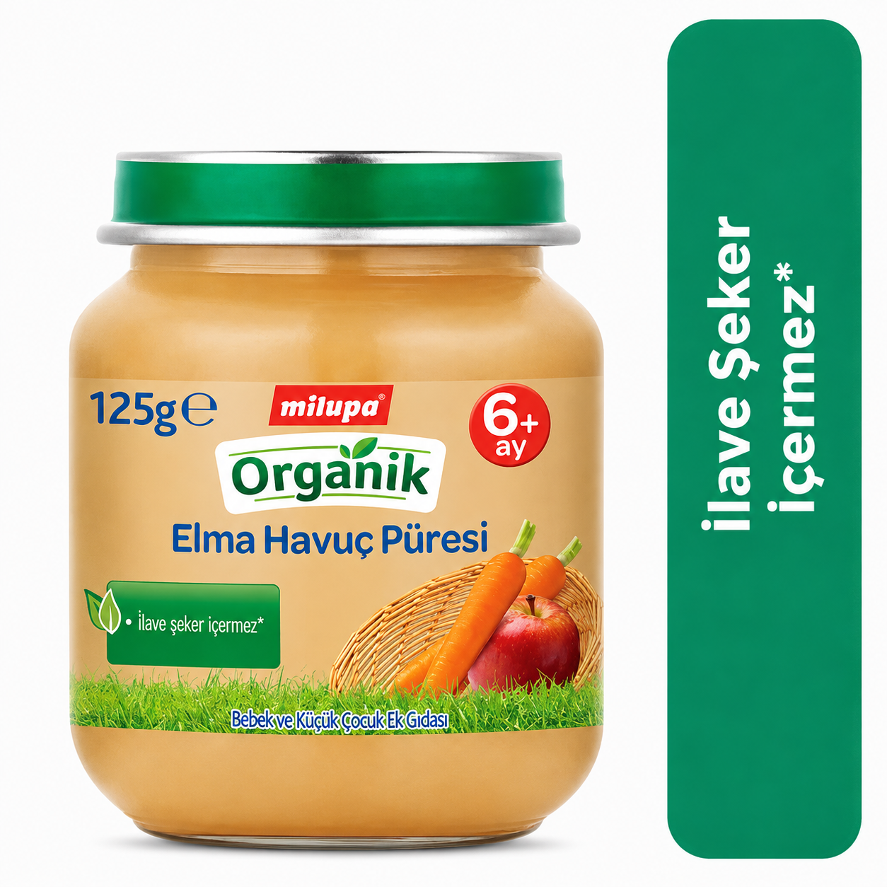 Kavanoz Organik Elma Havuç Püresi 125 gr