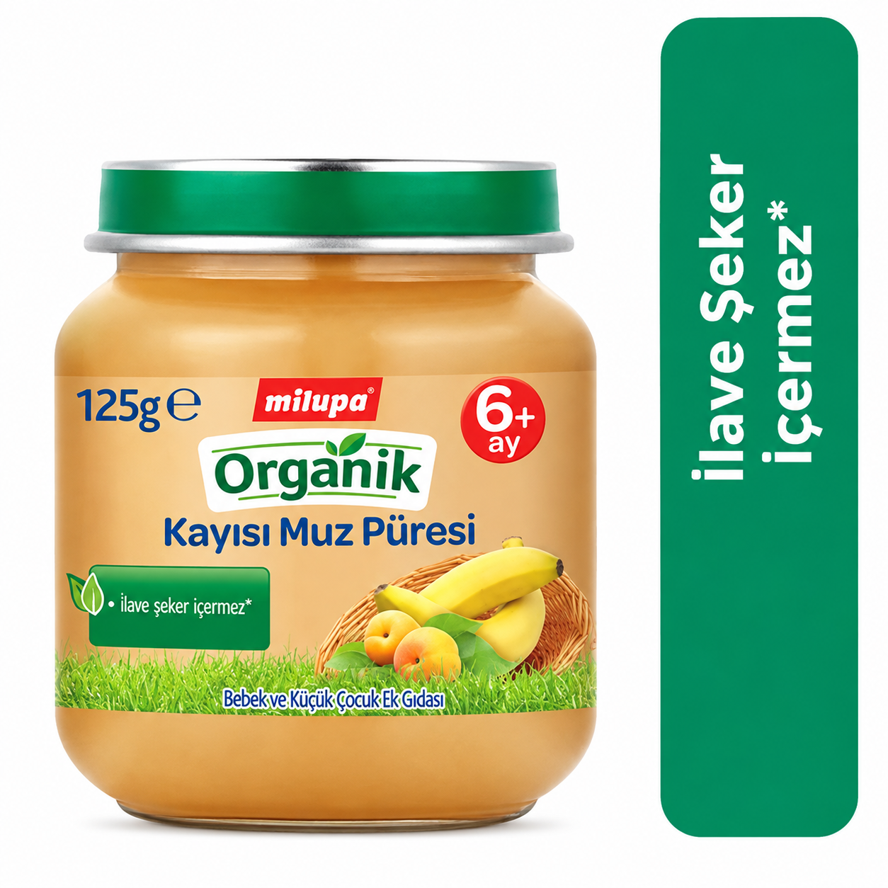 Kavanoz Organik Kayısı Muz Püresi 125 gr
